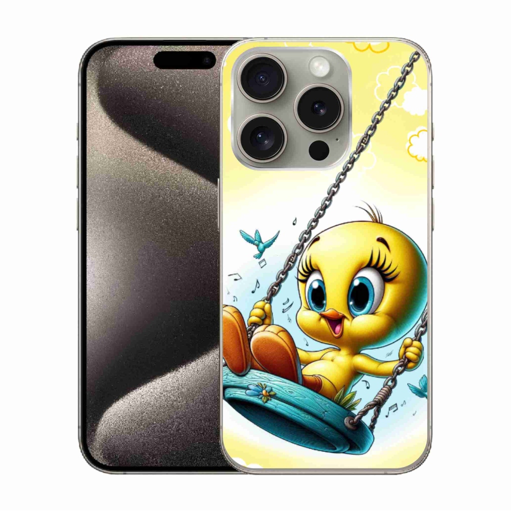 Gelový kryt mmCase na iPhone 15 Pro - tweety