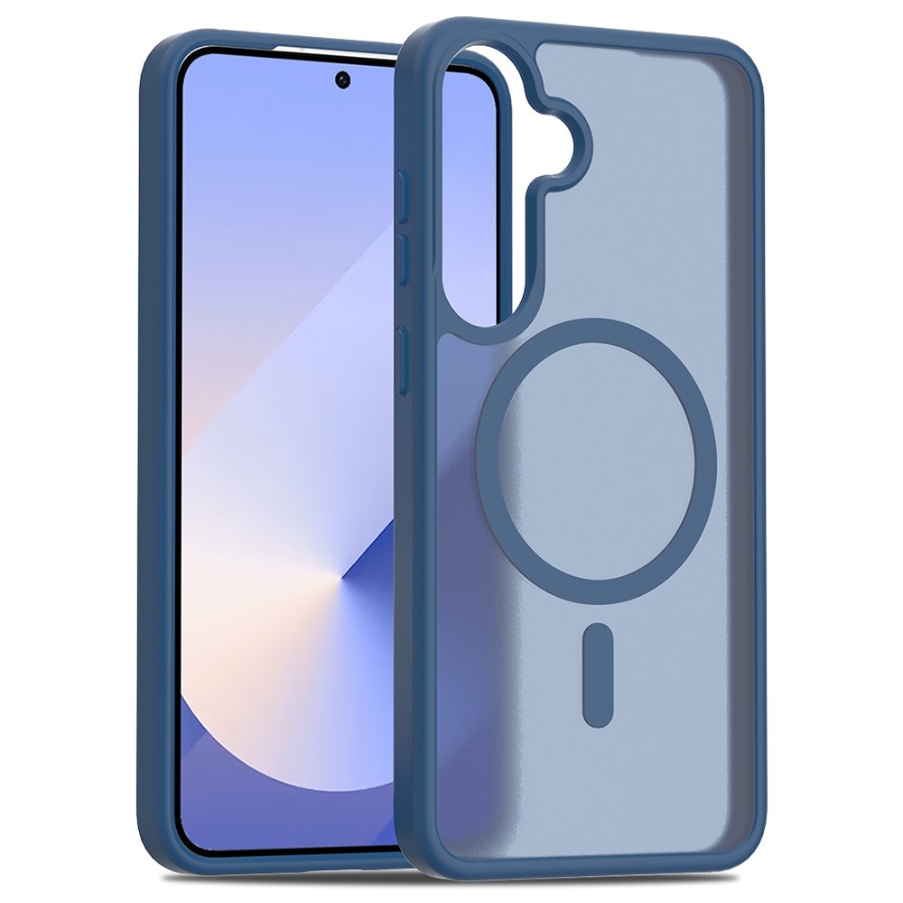 Skin gelový obal s pevnými zády a podporou MagSafe na Samsung Galaxy S25+ - modrý