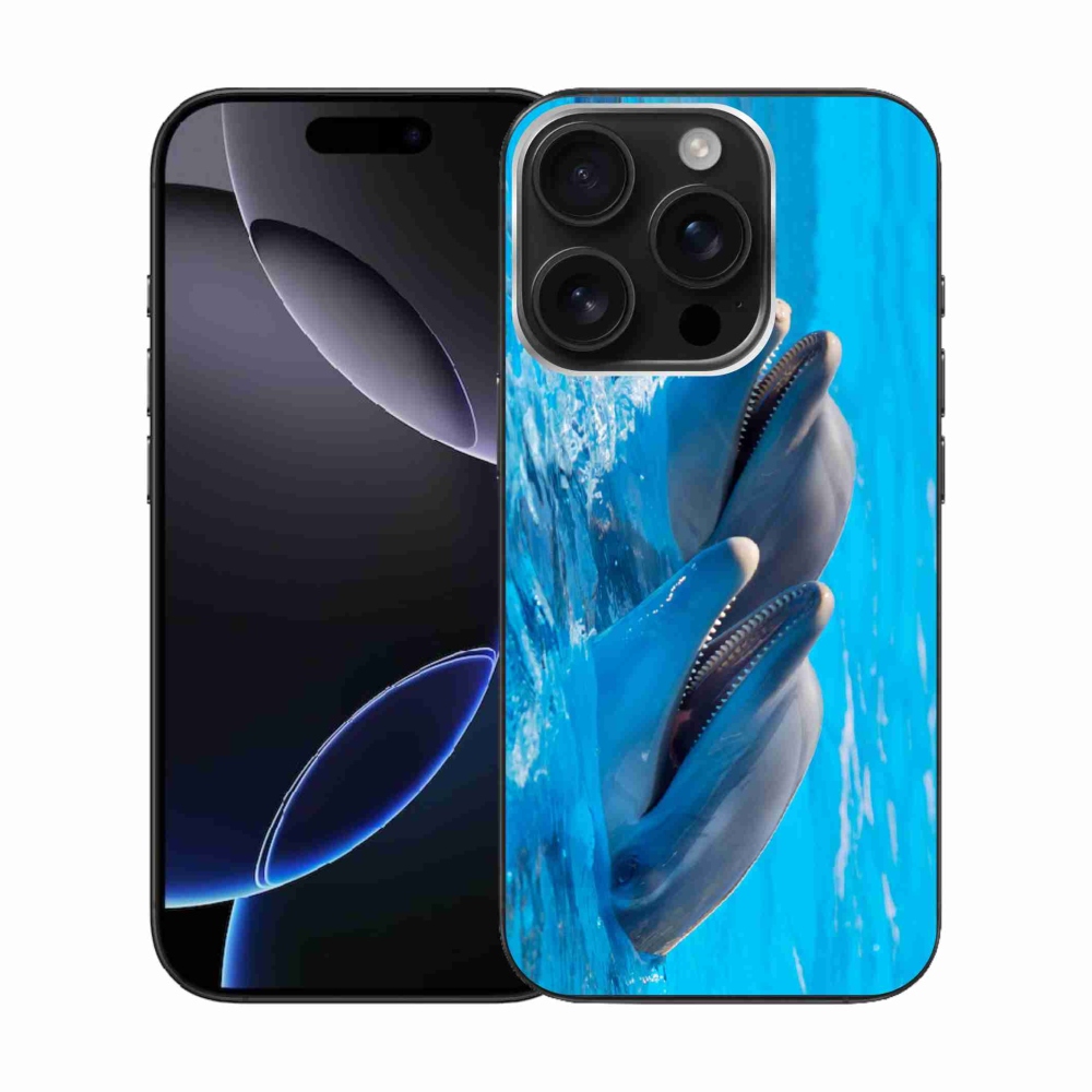Gelový kryt mmCase na iPhone 16 Pro - delfíni