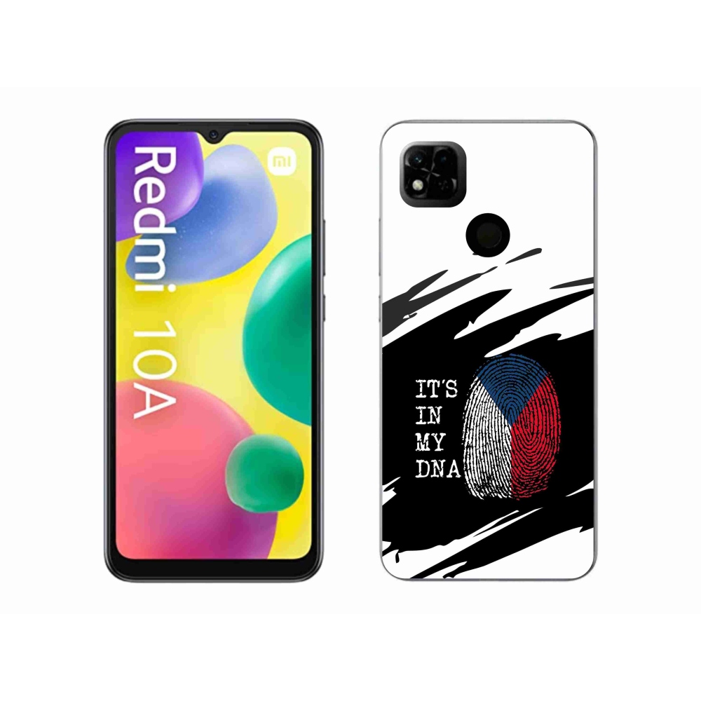 Gelový kryt mmCase na Xiaomi Redmi 10A - vlajka otisk prstu černobílé pozadí