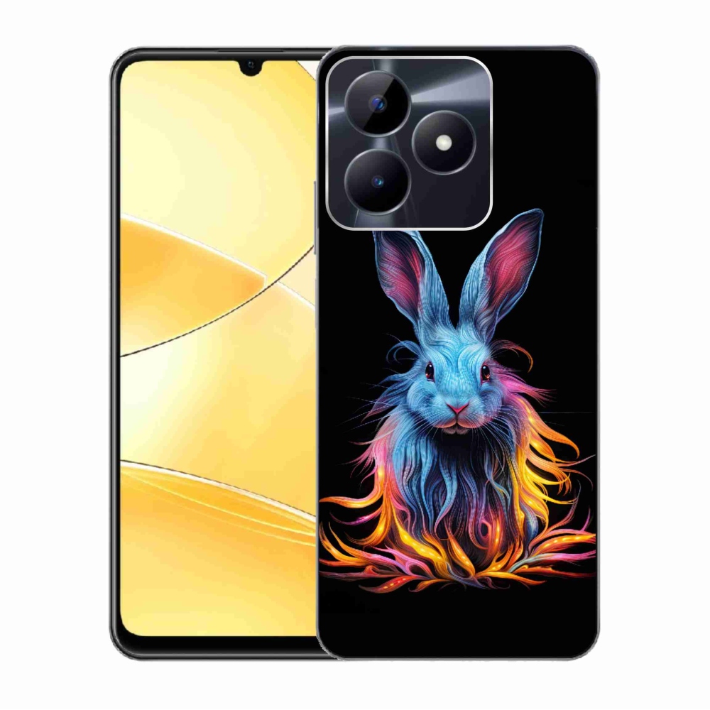 Gelový kryt mmCase na Realme C51/C53 - abstraktní zajíc