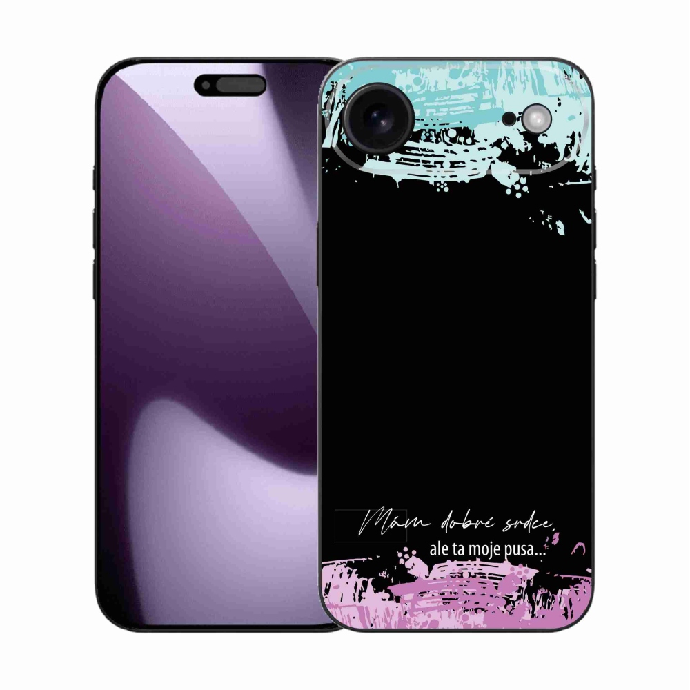 Gelový kryt mmCase na iPhone 17 Air - vtipný text 3 černé pozadí
