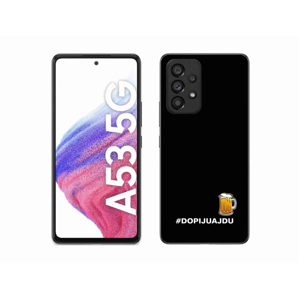 Gelový kryt mmCase na Samsung Galaxy A53 5G - pivní motiv 1 černé pozadí