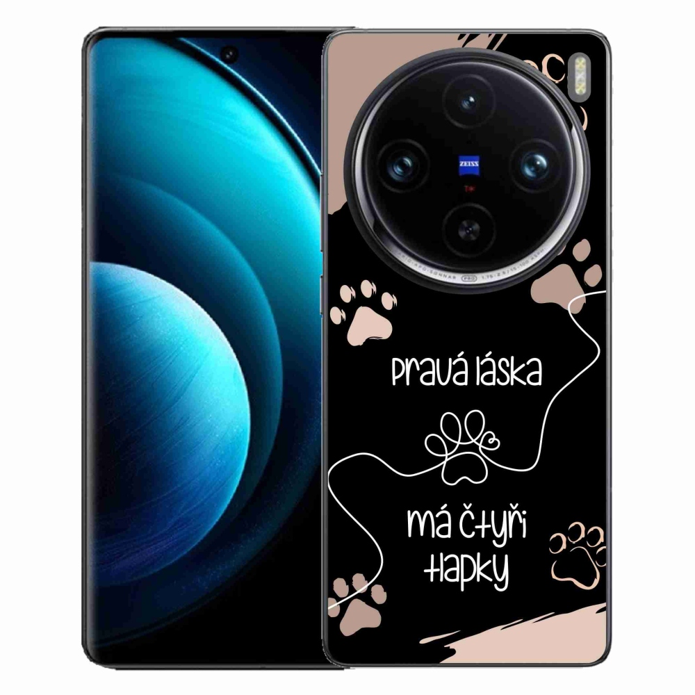 Gelový kryt mmCase na Vivo X100 Pro 5G - psí motiv 1 černé pozadí
