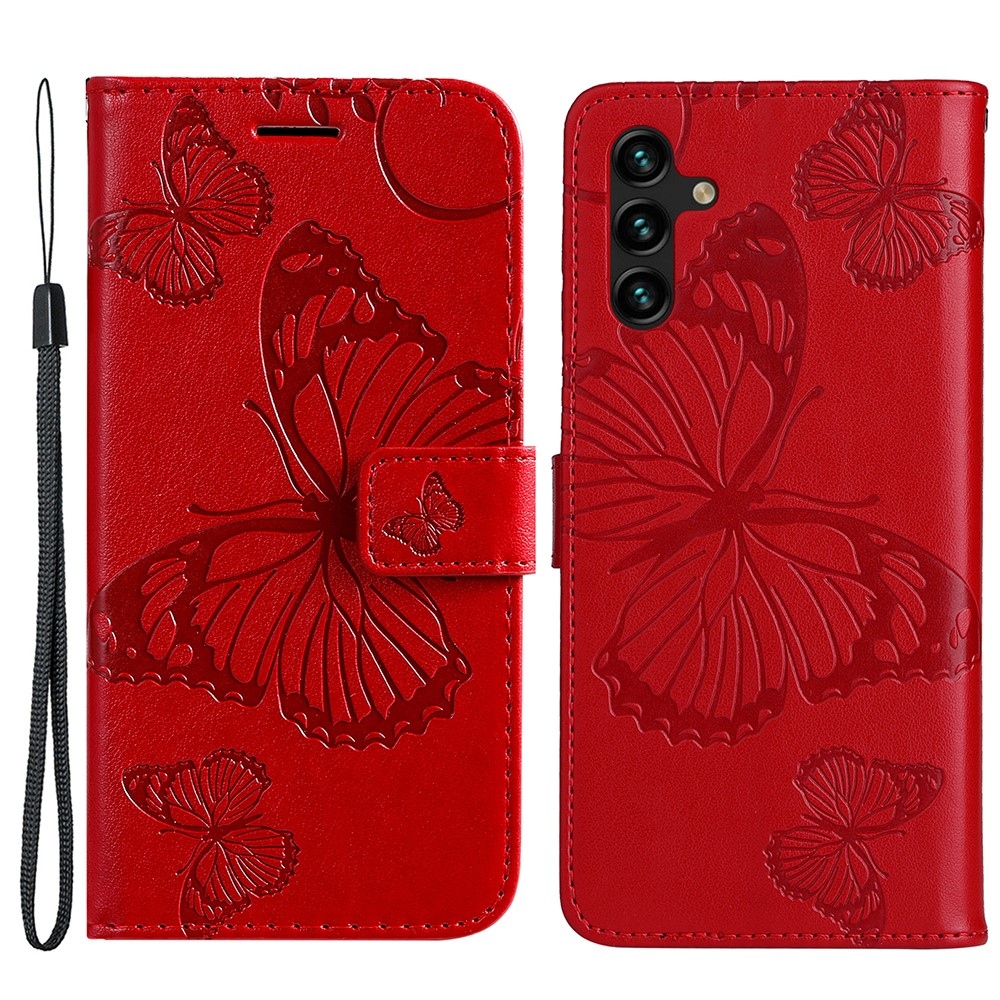 Big Buttefly knížkové pouzdro na Samsung Galaxy A13 5G/A04s - červené