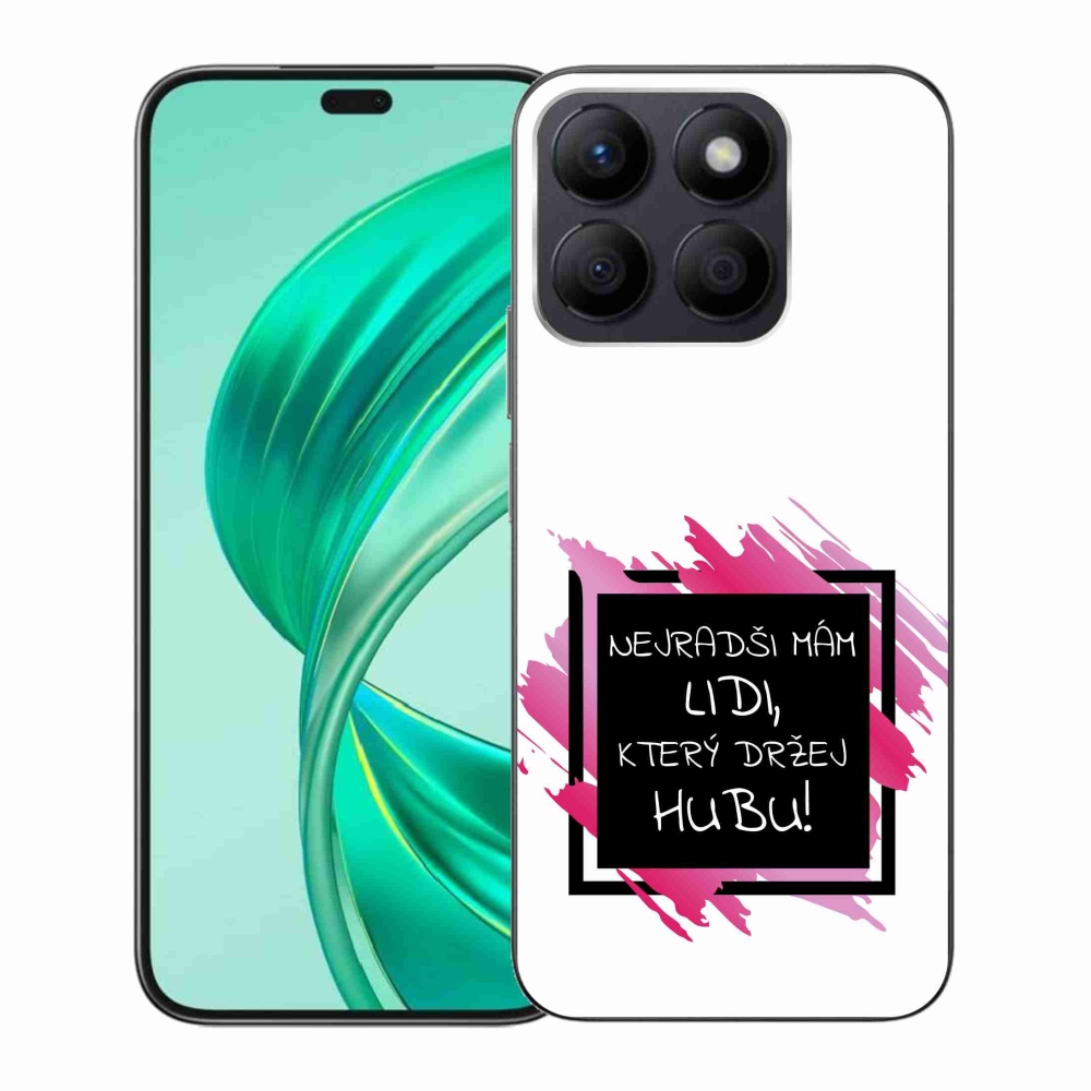 Gelový kryt mmCase na Honor X8b - vtipný text 7 černobílé pozadí