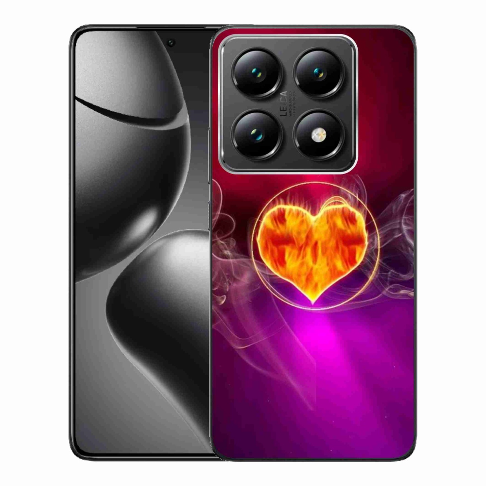 Gelový kryt mmCase na Xiaomi 14T Pro - ohnivé srdce