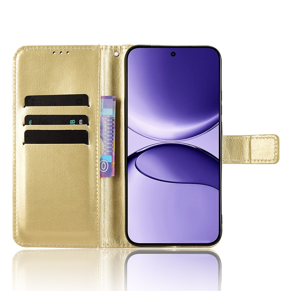 Crazy knížkové pouzdro na Xiaomi Poco F7 5G - zlaté