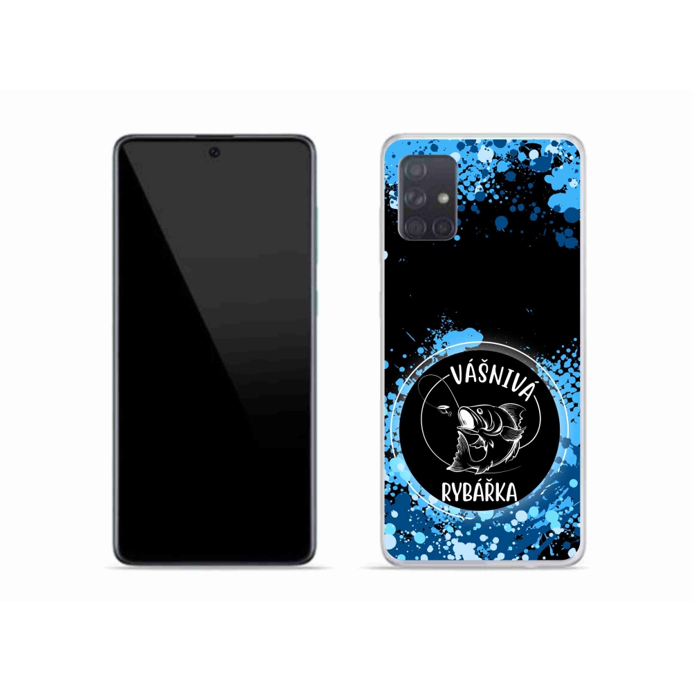Gelový kryt mmCase na Samsung Galaxy A51 - vášnivá rybářka černé pozadí