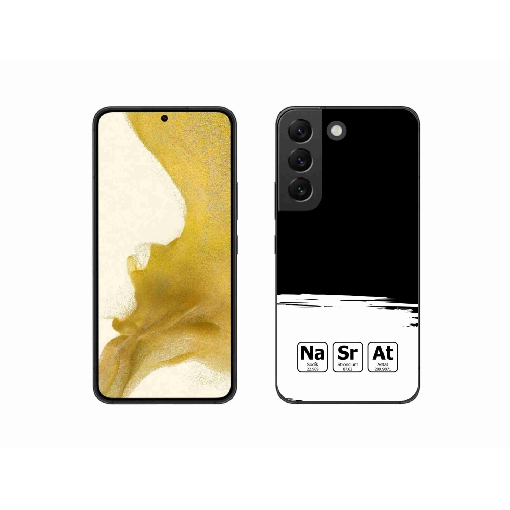 Gelový kryt mmCase na Samsung Galaxy S22 5G - chemické prvky bíločerné pozadí