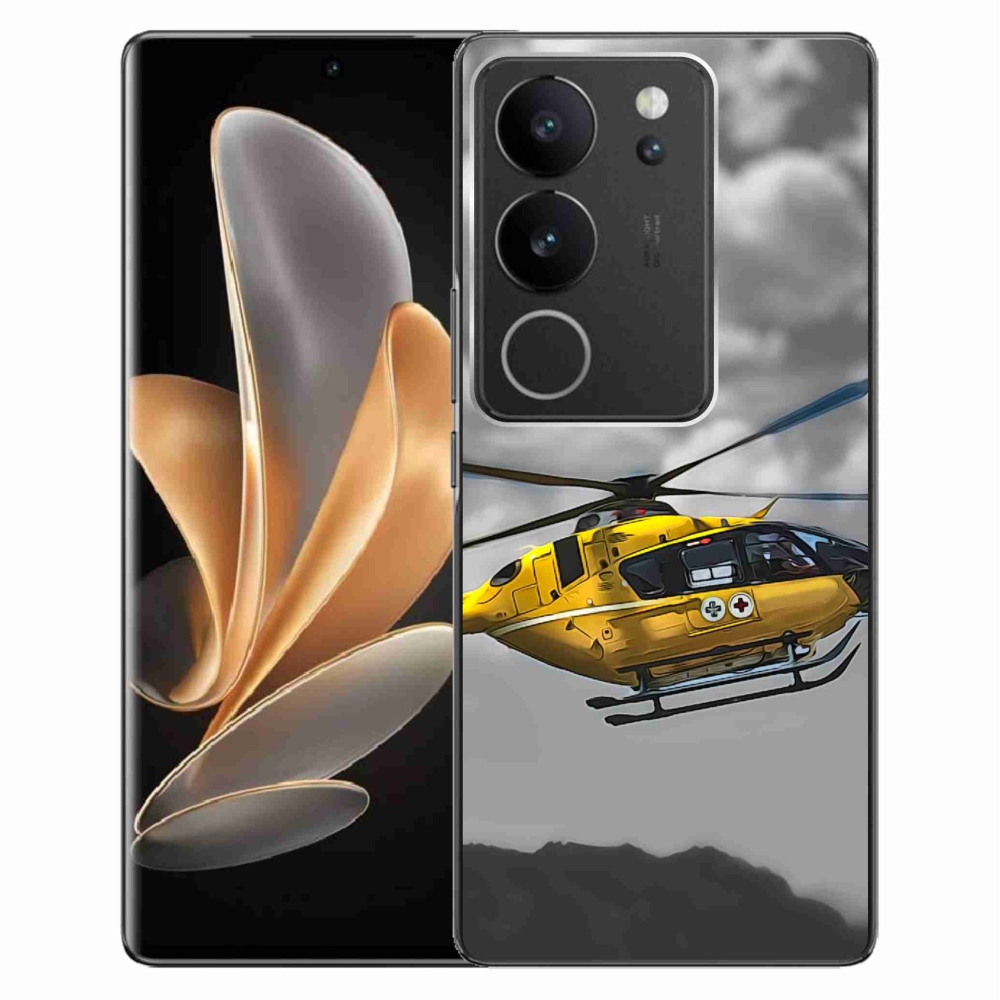 Gelový kryt mmCase na Vivo V29 5G - žlutá helikoptéra