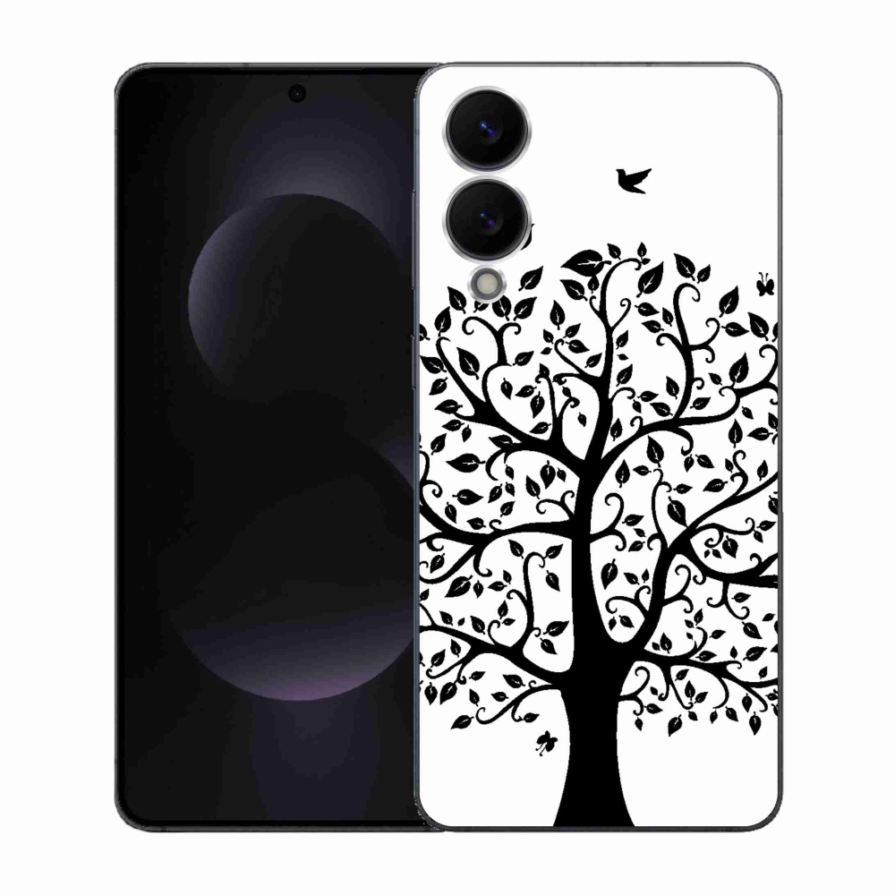 Gelový kryt mmCase na Samsung Galaxy S25 Edge - černobílý strom