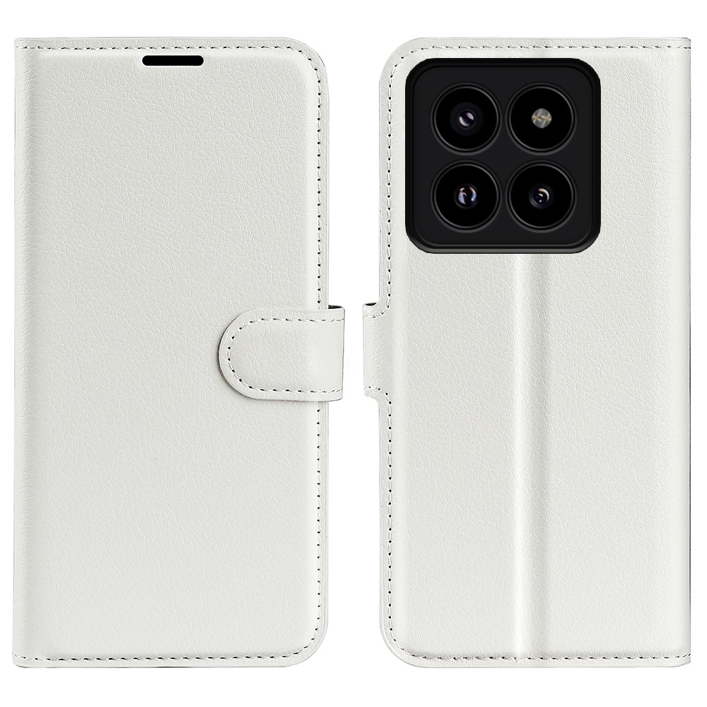 Litchi knížkové pouzdro na Xiaomi 14 Pro - bílé