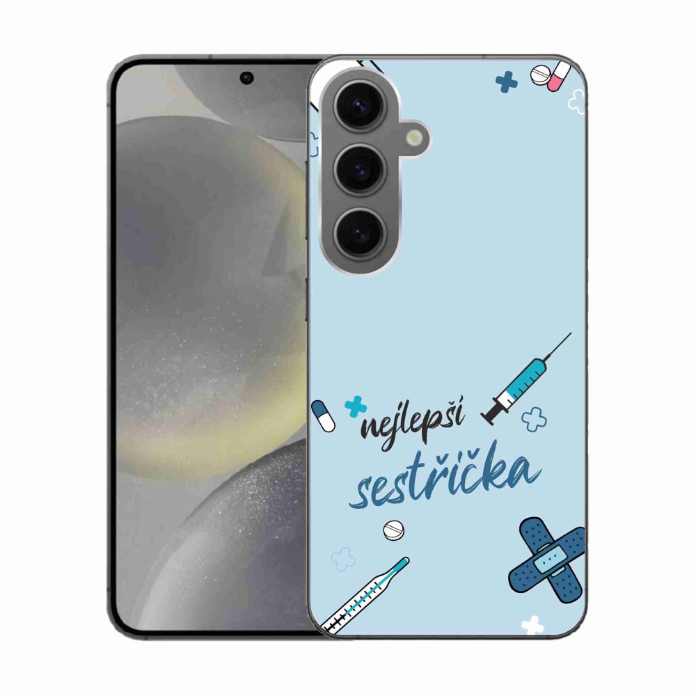 Gelový kryt mmCase na Samsung Galaxy S24 - nejlepší sestřička modré pozadí