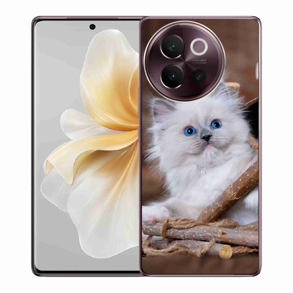 Gelový kryt mmCase na Vivo V40 Lite 5G - bílé kotě