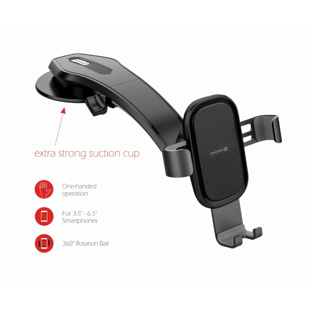 Držák na mobil Swissten S-GRIP G1-R1 na palubní desku - černý
