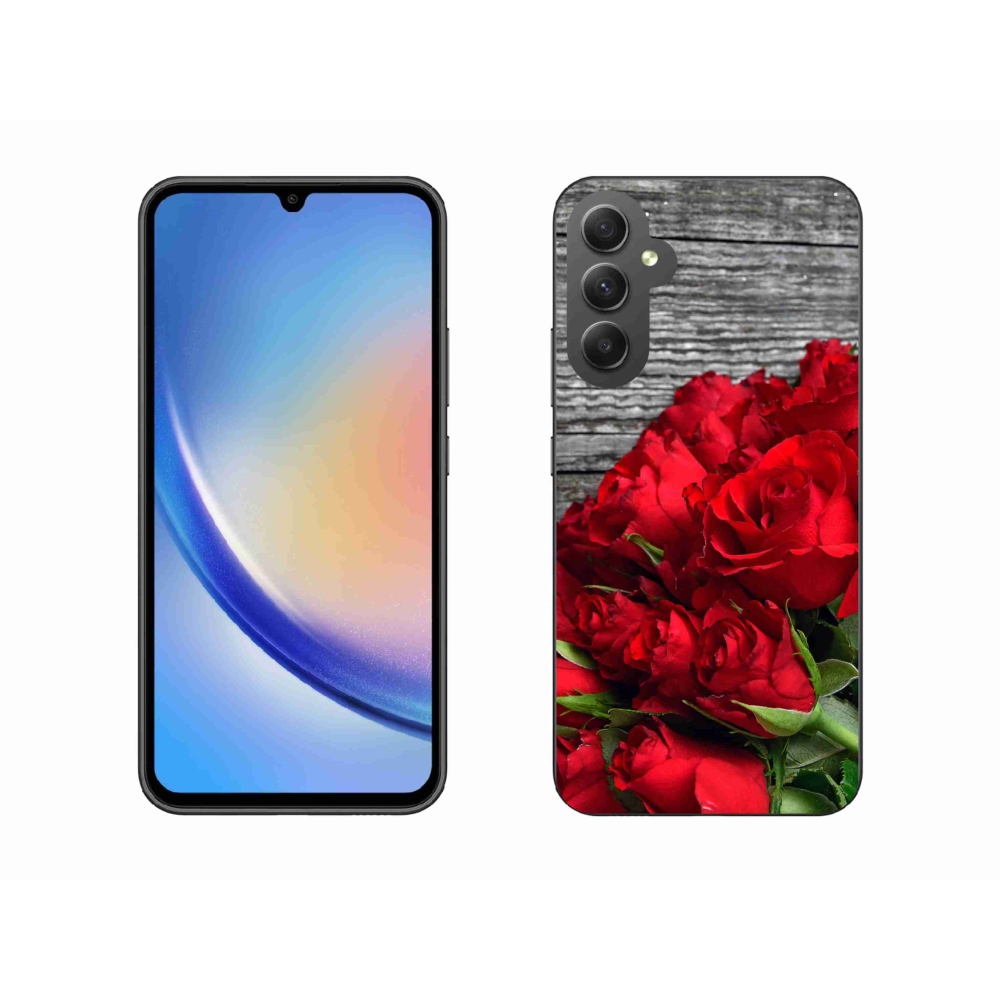Gelový kryt mmCase na Samsung Galaxy A34 5G - červené růže