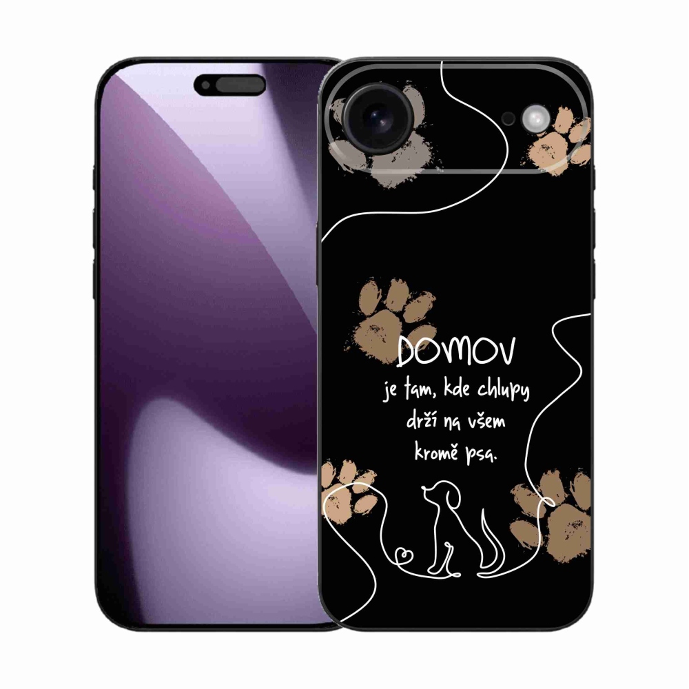 Gelový kryt mmCase na iPhone 17 Air - psí motiv černé pozadí
