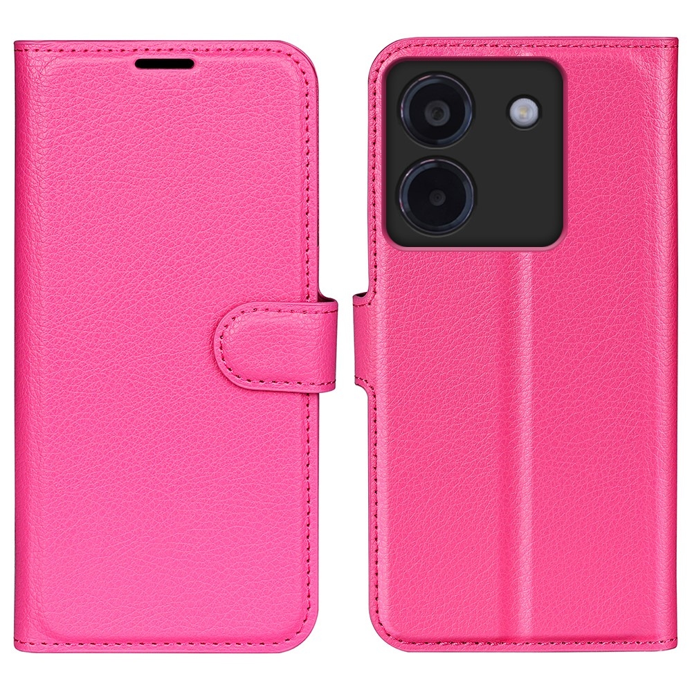Litchi knížkové pouzdro na Xiaomi Poco M7 Pro 5G - rose