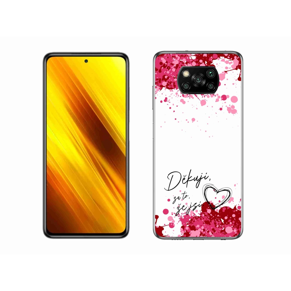 Gelový kryt mmCase na Xiaomi Poco X3 Pro - zamilovaný text 2 bílé pozadí