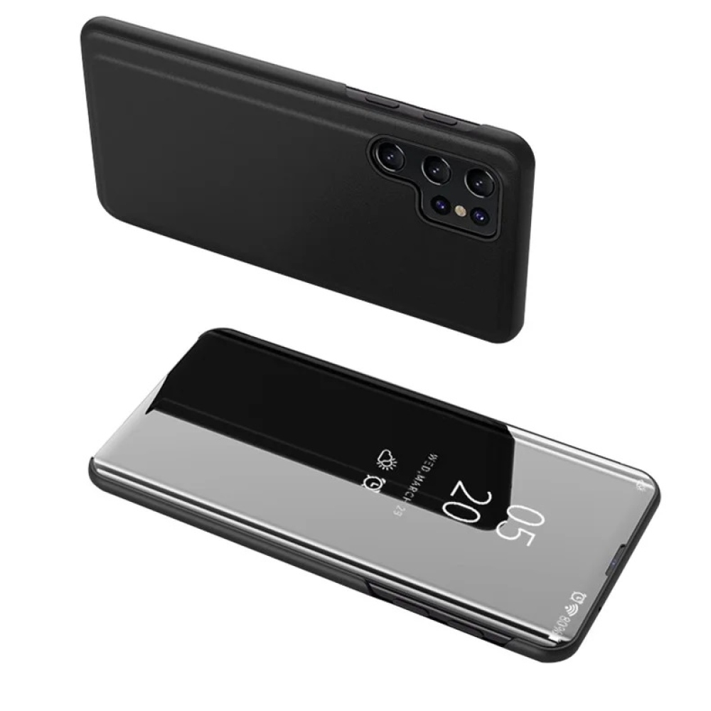 Clear zavírací kryt s matným předkem pro Samsung Galaxy S24 Ultra - černý