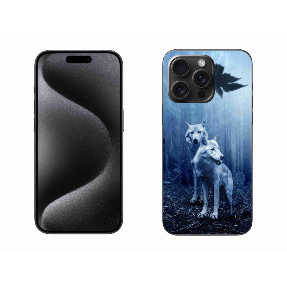 Gelový kryt mmCase na iPhone 15 Pro Max - vlci v lese