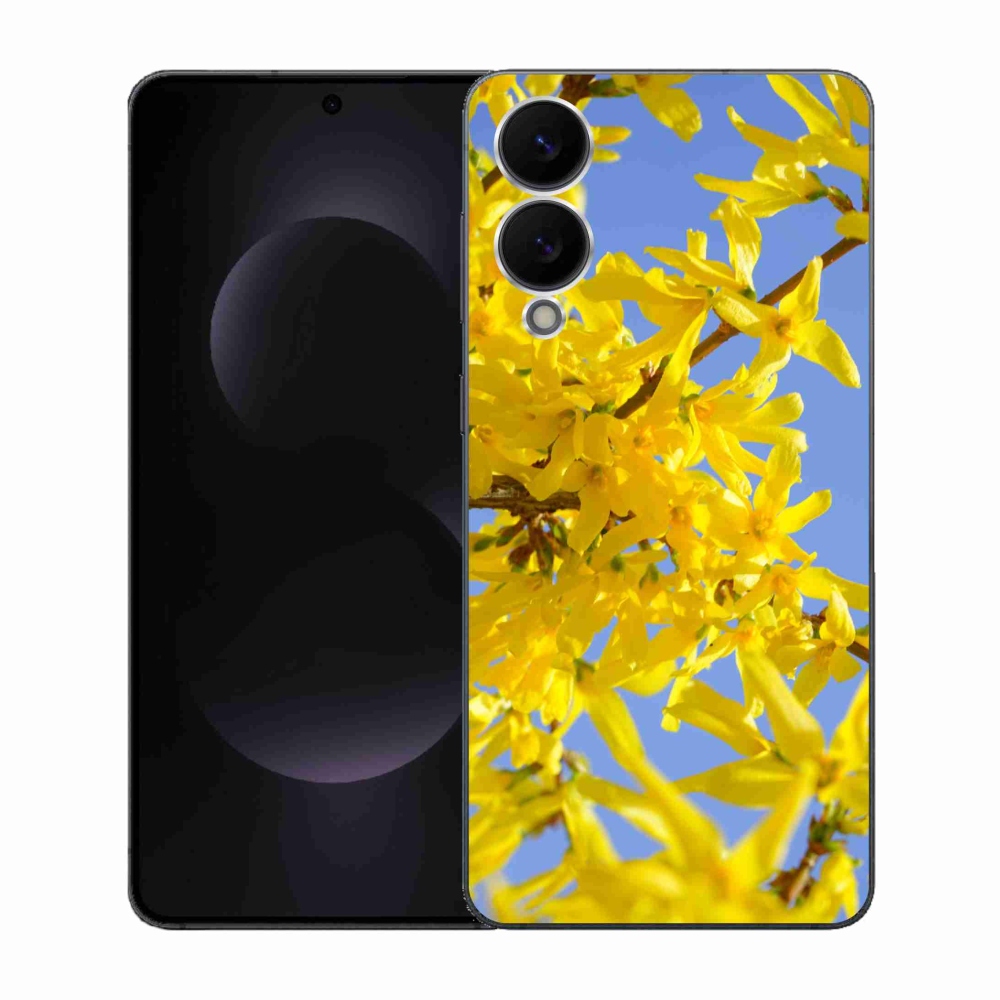 Gelový kryt mmCase na Samsung Galaxy S25 Edge - žluté květy