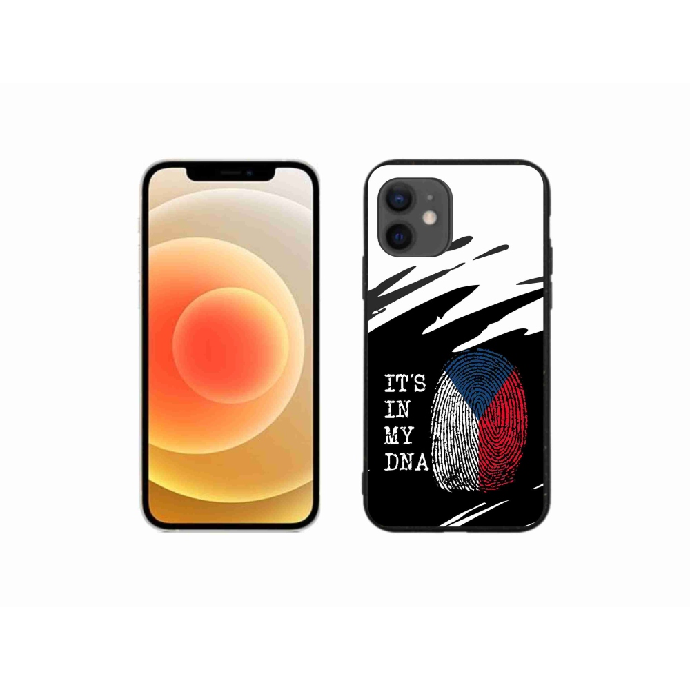 Gelový kryt mmCase na iPhone 12 mini - vlajka otisk prstu černobílé pozadí