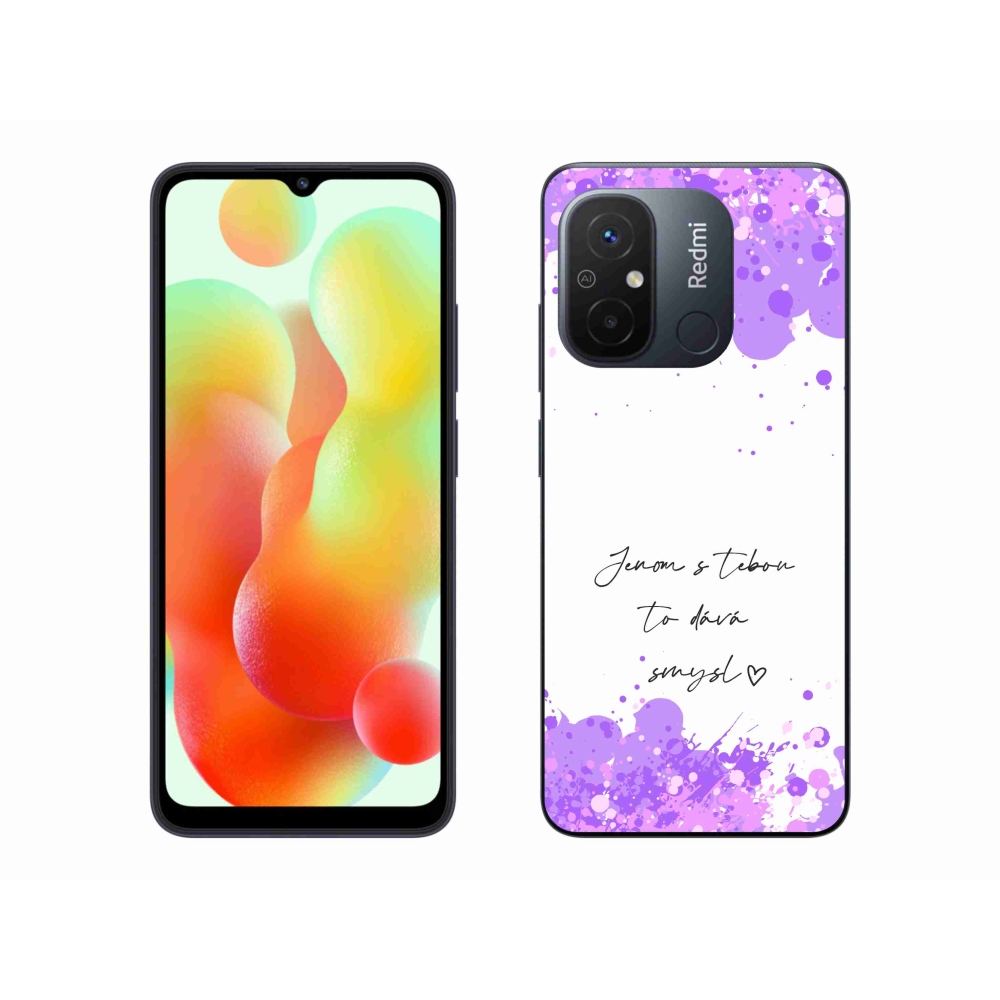 Gelový kryt mmCase na Xiaomi Redmi 12C - zamilovaný text bílé pozadí