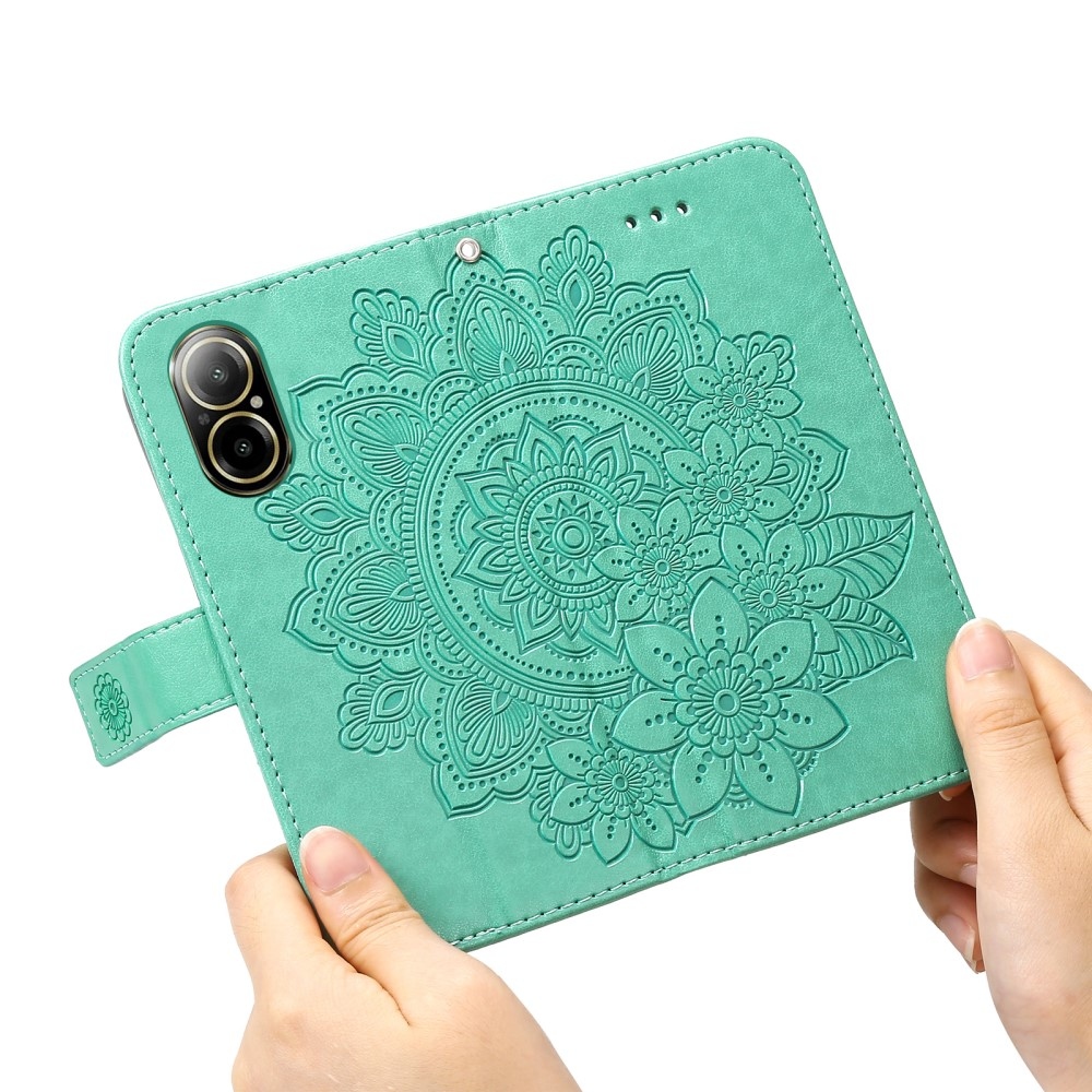 Mandala knížkové pouzdro na Realme C67 - modrozelené