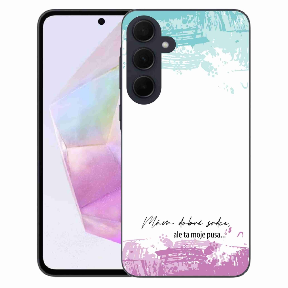 Gelový kryt mmCase na Samsung Galaxy A35 5G - vtipný text 3 bílé pozadí