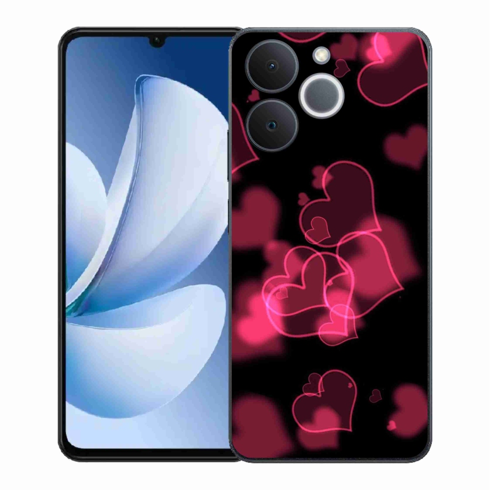 Gelový kryt mmCase na Realme Note 70T - červená srdíčka
