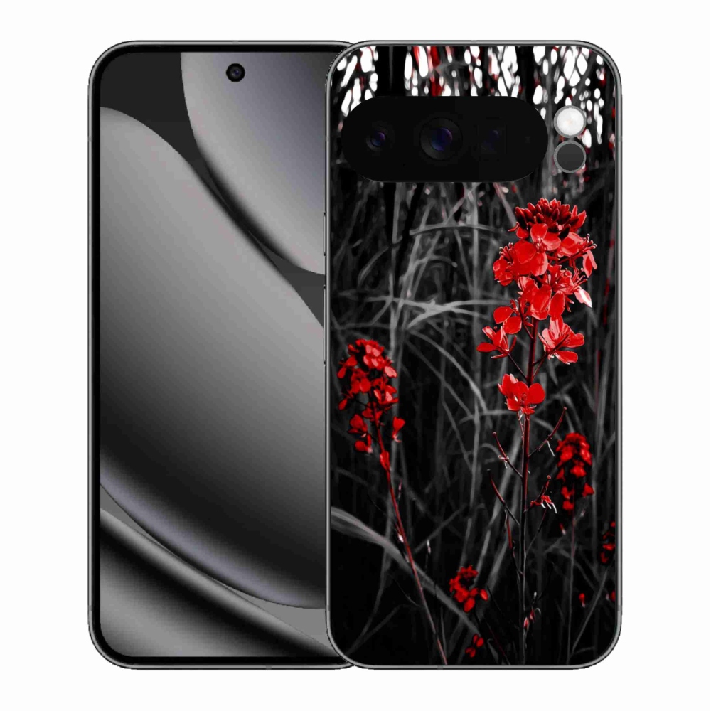 Gelový kryt mmCase na Google Pixel 10 Pro XL - červená rostlina