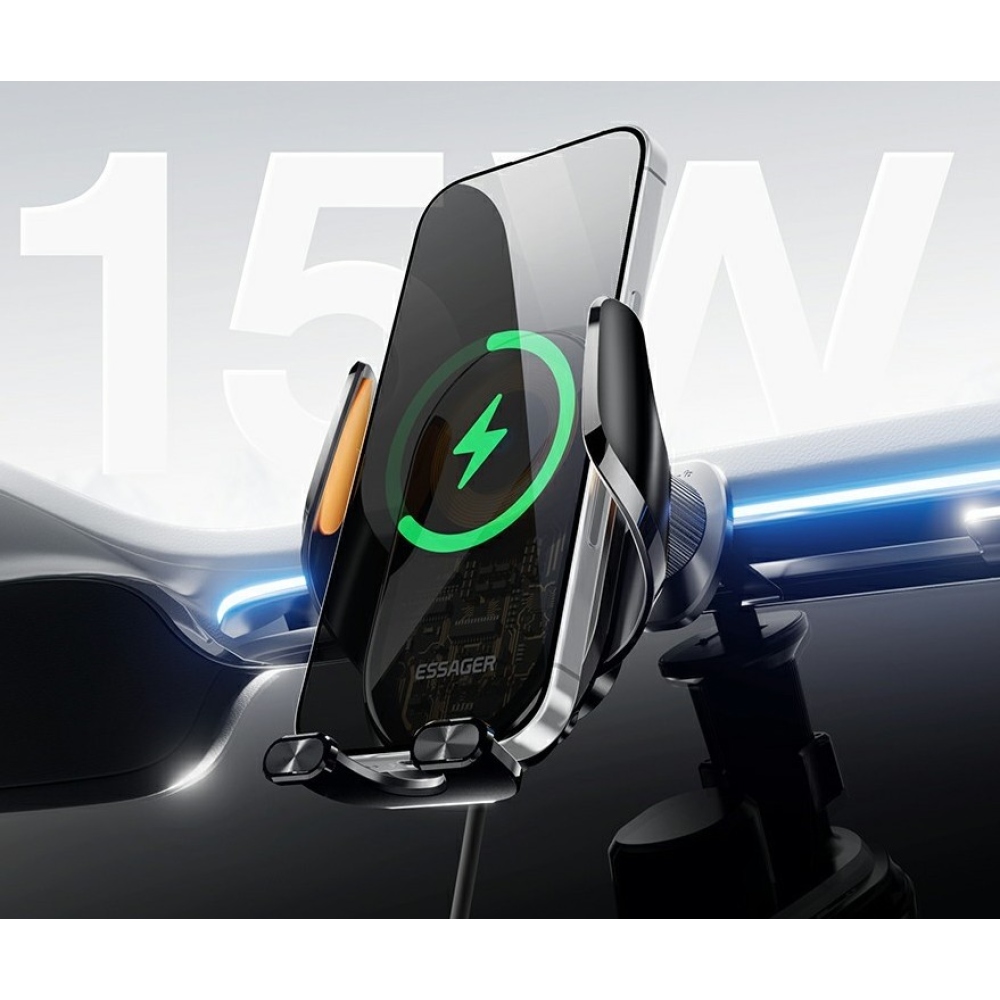 Essager bezdrátová nabíječka do auta s přísavkou 15W