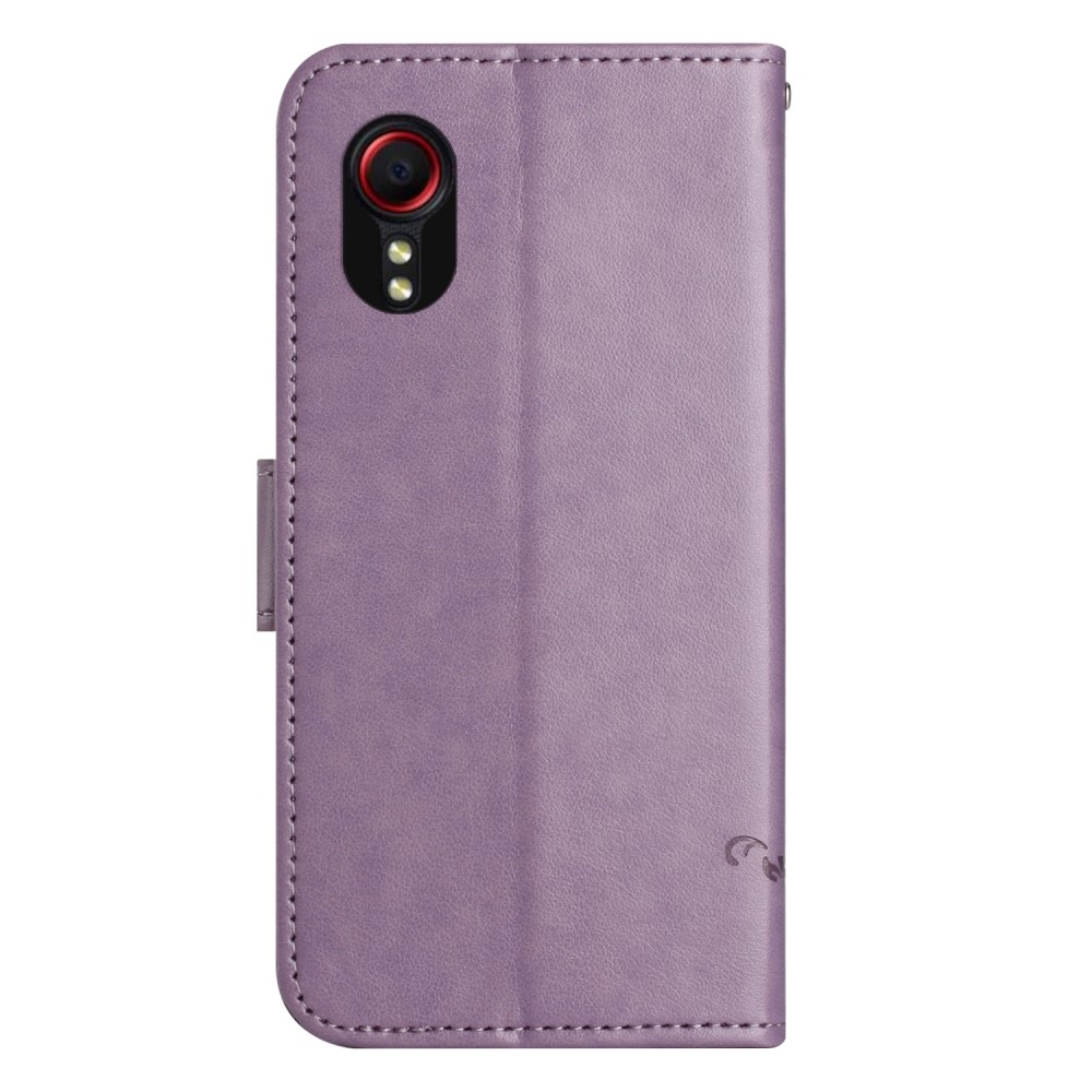 Flower knížkové pouzdro na Samsung Galaxy Xcover 7 - světlefialové