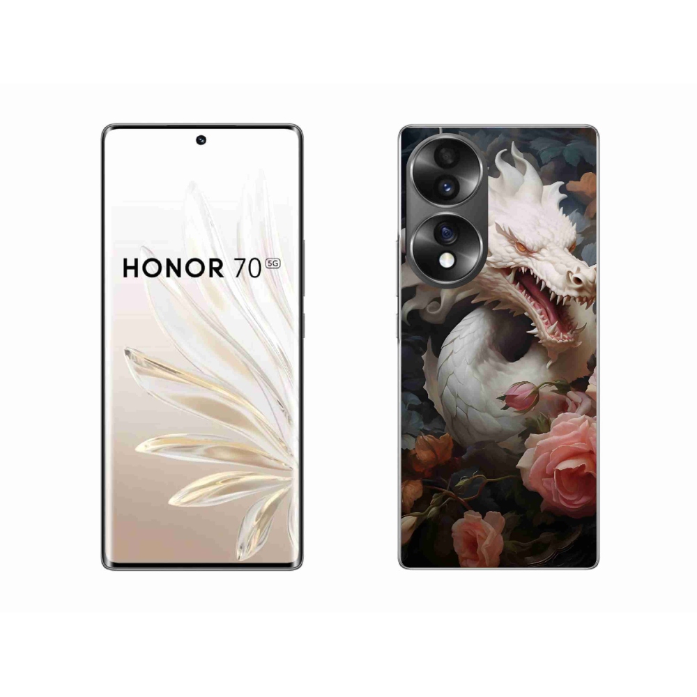 Gelový kryt mmCase na Honor 70 - bílý drak