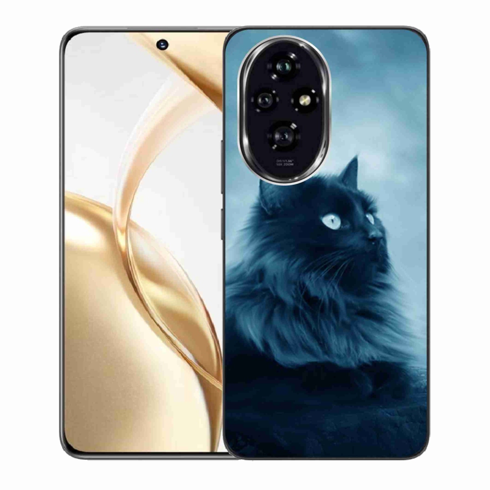 Gelový obal mmCase na Honor 200 5G - černá kočka 1