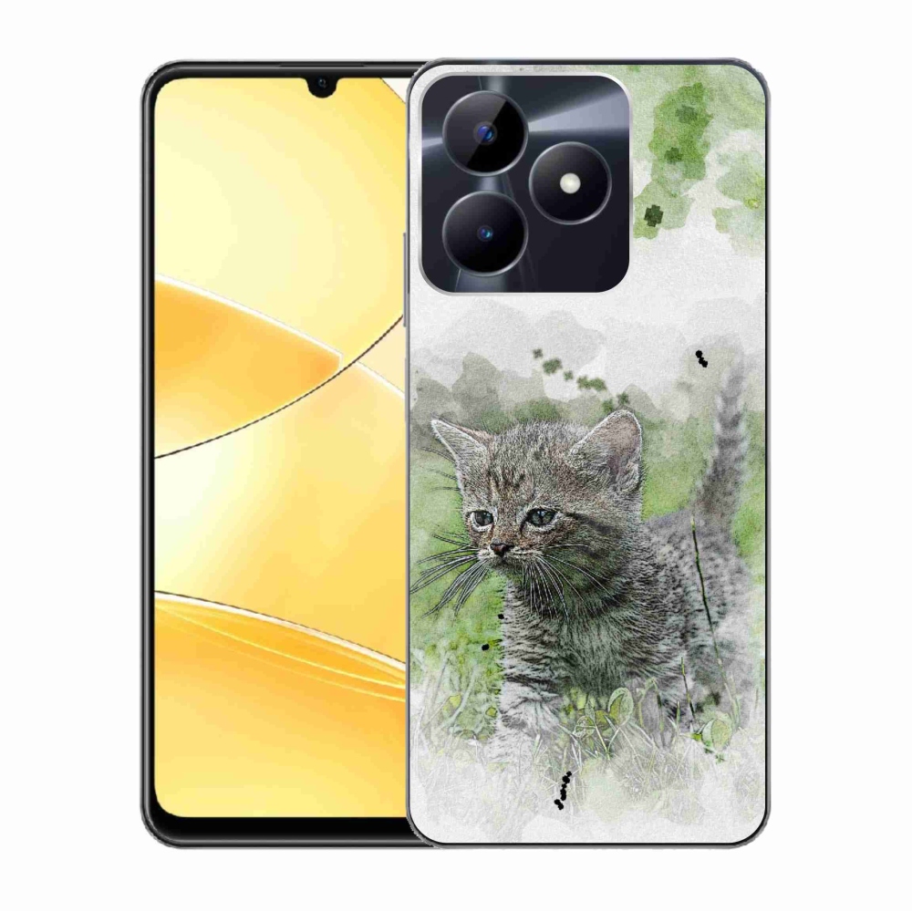 Gelový kryt mmCase na Realme C51/C53 - roztomilé kotě 1