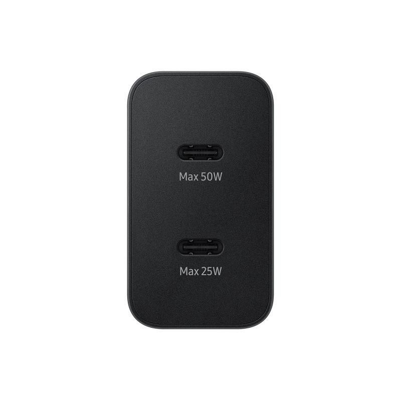 EP-T5020XBE Samsung Dual USB-C 50W Cestovní nabíječka + USB-C Datový Kabel Black