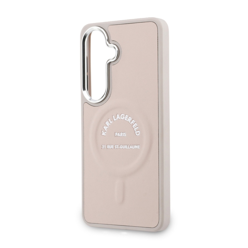 Karl Lagerfeld PU RSG Logo Magnetic Zadní Kryt pro Samsung Galaxy S26 Pink