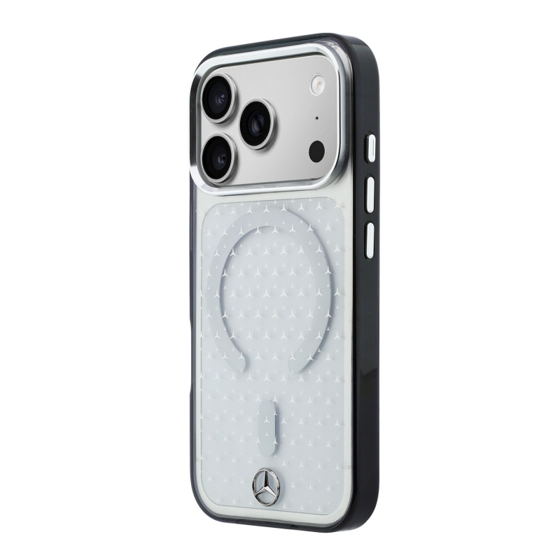 Mercedes PC/TPU Star Pattern MagSafe Zadní Kryt pro iPhone 18 Pro Transparent/Black