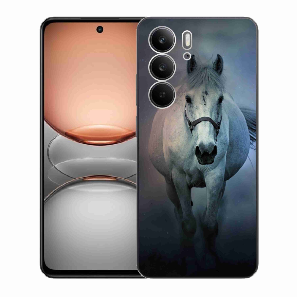 Gelový kryt mmCase na Realme C75 - běžící bílý kůň