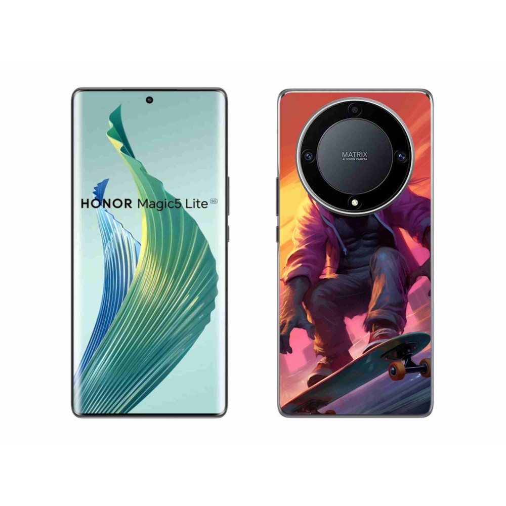 Gelový kryt mmCase na Honor Magic 5 Lite 5G - gorila na skateboardu
