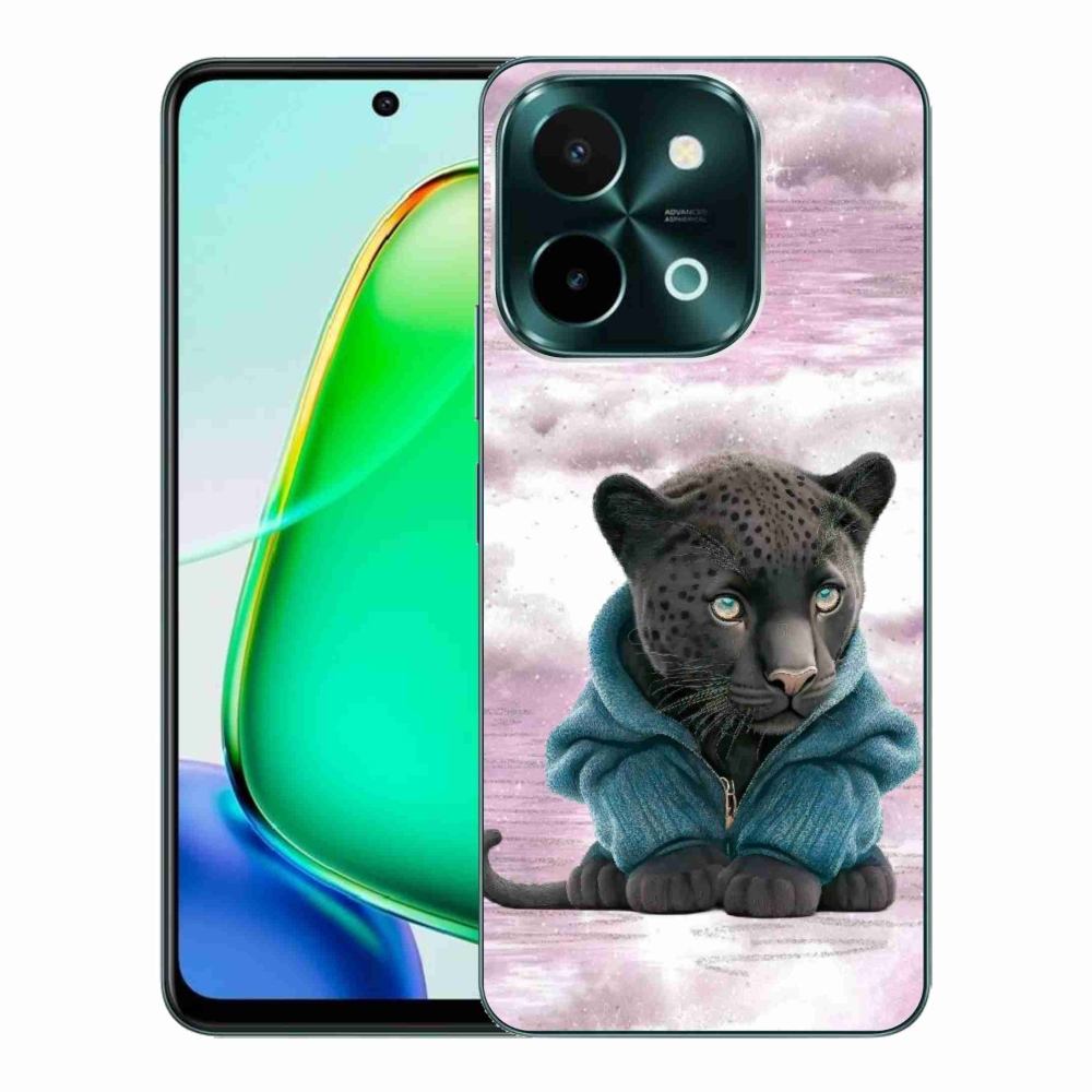 Gelový kryt mmCase na Vivo Y28 - černý panter ve svetru