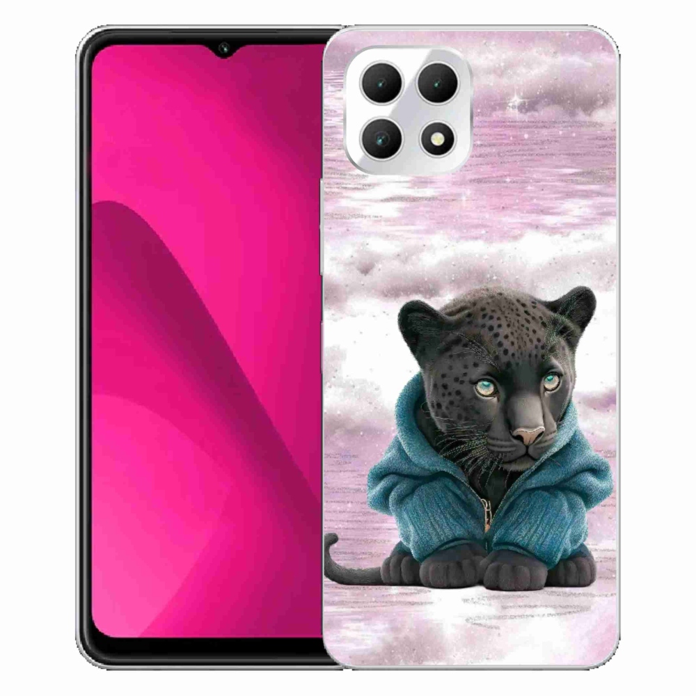 Gelový kryt mmCase na T-Mobile T Phone 2 - černý panter ve svetru