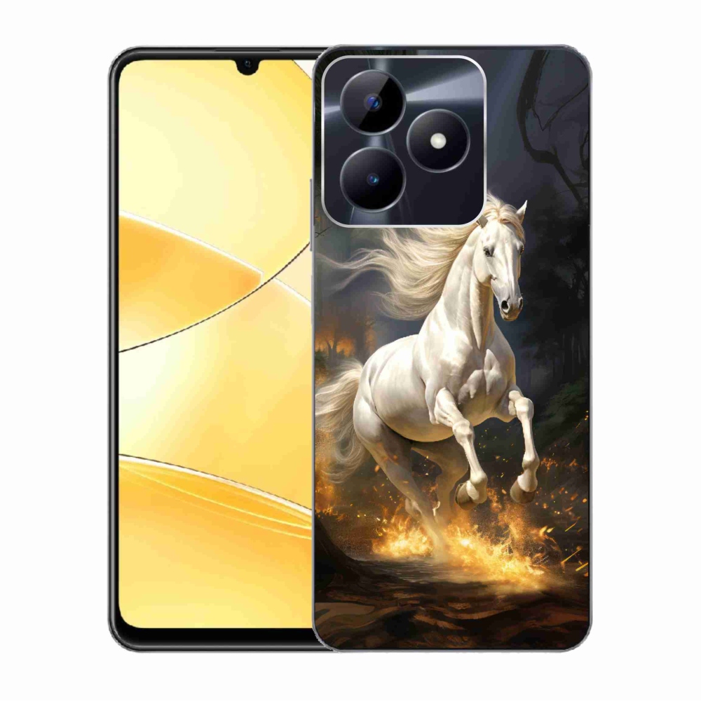 Gelový kryt mmCase na Realme C51/C53 - bílý kůň 2
