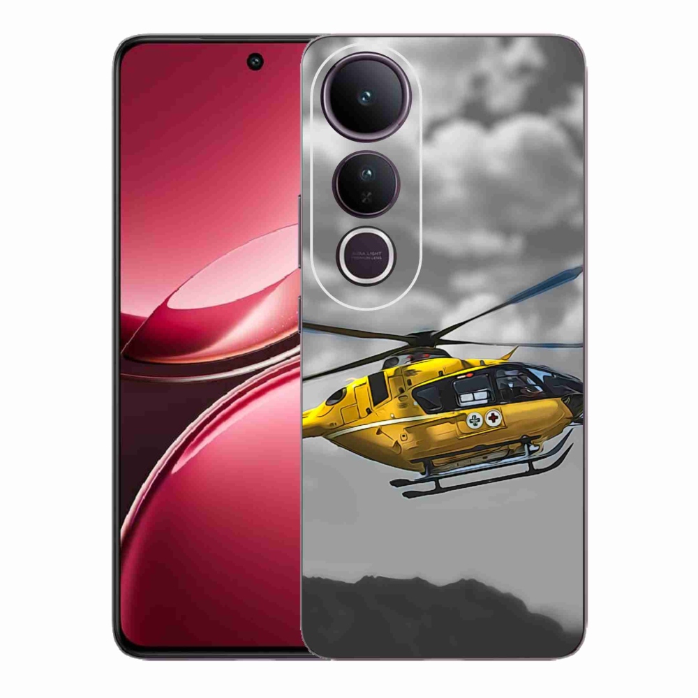 Gelový kryt mmCase na Vivo V50 Lite 4G/5G - žlutá helikoptéra
