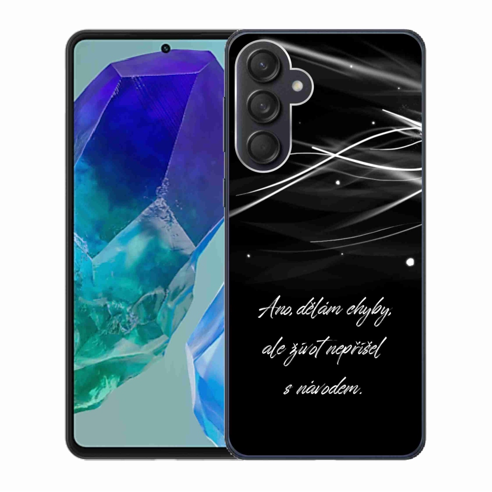 Gelový kryt mmCase na Samsung Galaxy M55 5G - citát černé pozadí