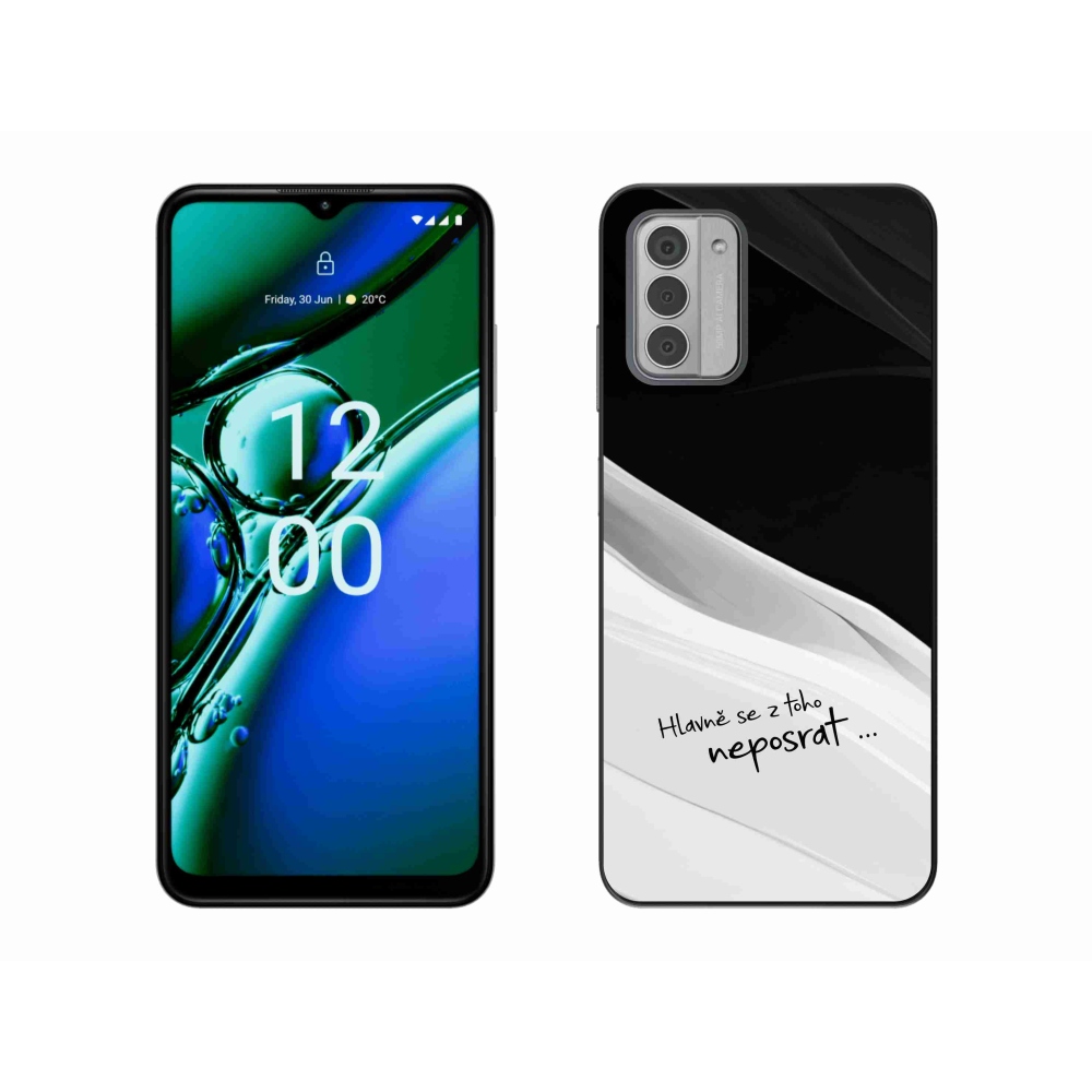 Gelový kryt mmCase na Nokia G42 - vtipný text 13 bíločerné pozadí