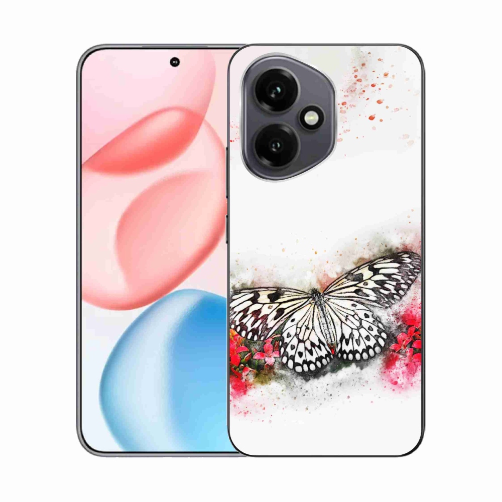 Gelový kryt mmCase na Honor 400 - černobílý motýl